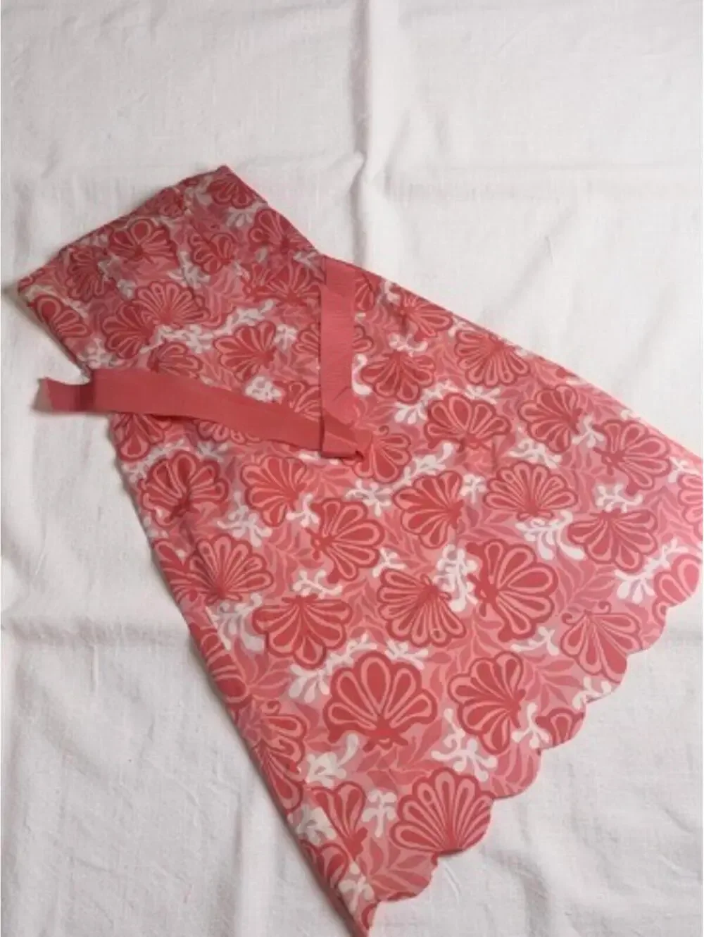 Lilly Pulitzer Sienna Size 4 Strapless Bandeau Coral Pink and White Dress - Picture 8 of 8